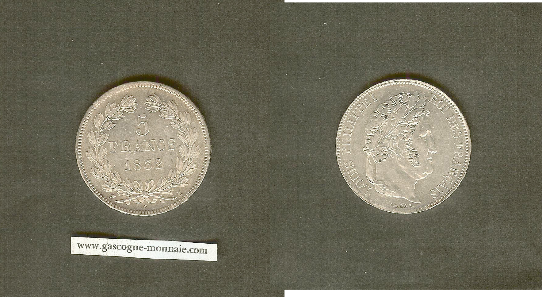 5 francs Louis Philippe I 1832 Limoges AU+